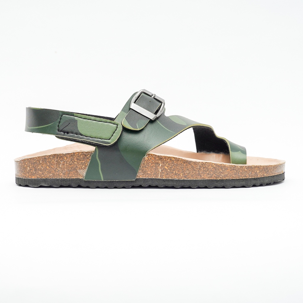 [Bản giới hạn] R20 - Sandal Birken Đế Trấu BIOLINE Camo Rằn Ri Unisex Nam nữ Quai Xỏ ngón đan chéo Da PU cao cấp