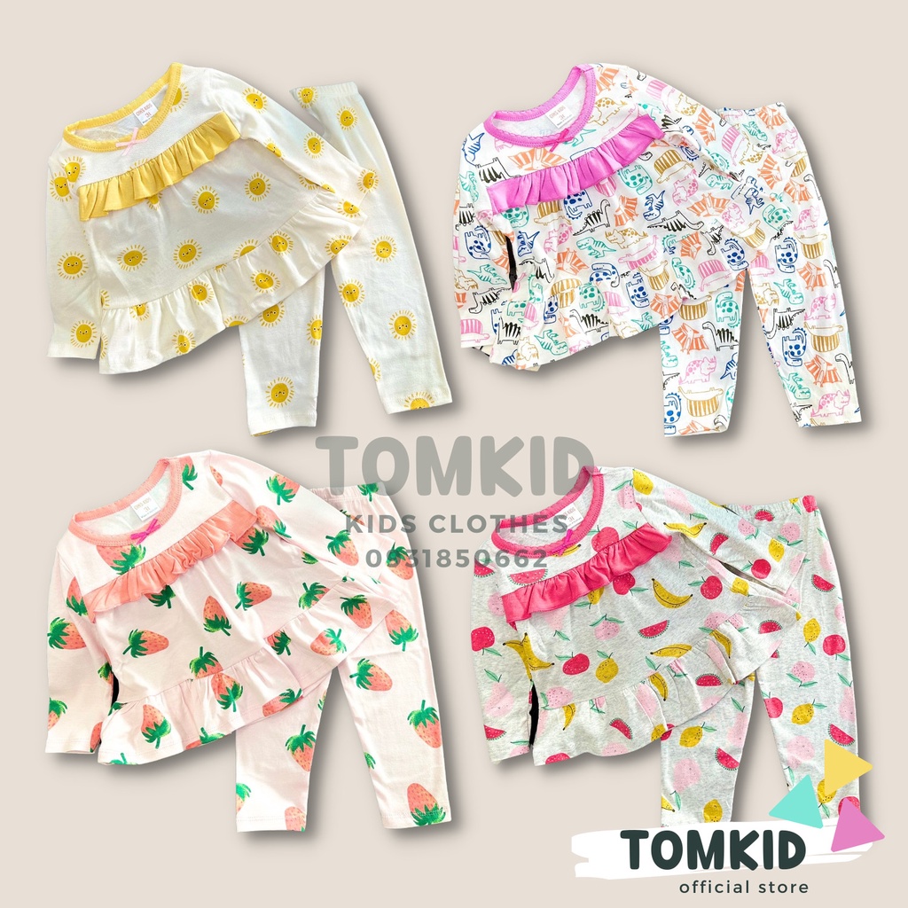 Đồ ngủ cho bé gái, đồ bộ dài tay bé gái BabyDollchất cotton Borip  chính phẩm mềm mịn không nhão vải 8-23kg Tomkids