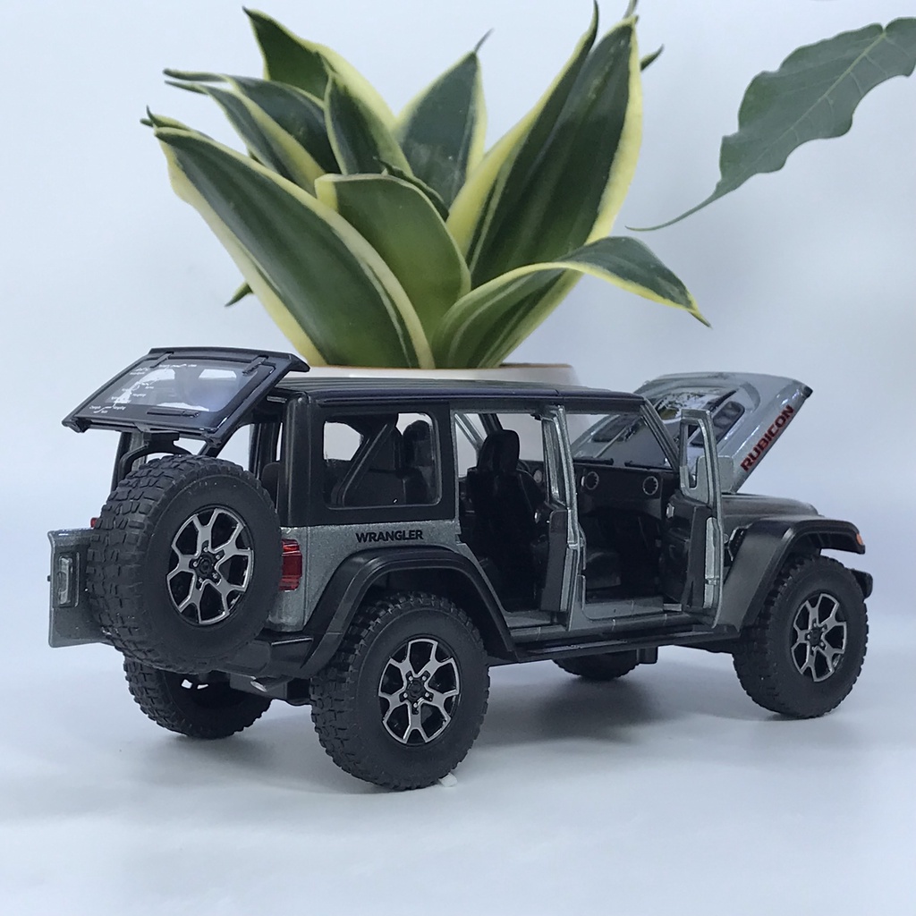 Mô hình xe Jeep Wrangler Unlimited Robicon 4x4 bằng kim loại tỷ lệ 1:22 mẫu xe địa hình cực ngầu của Mỹ