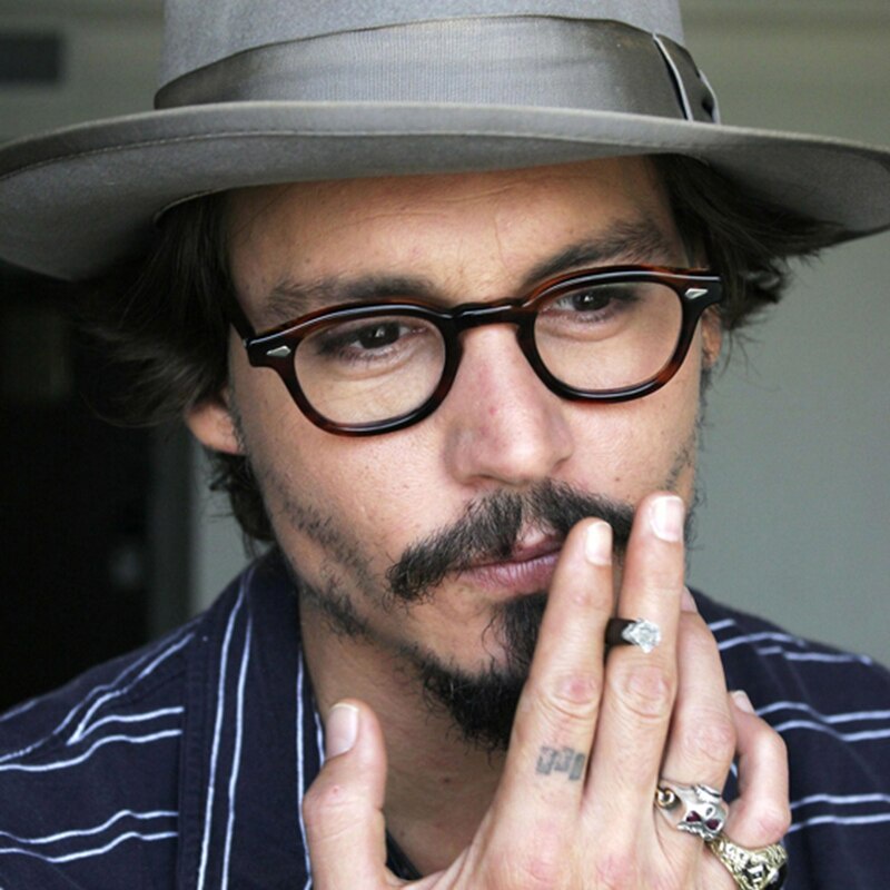 Khung kính mắt nam nữ vintage Johnny Depp Lemtosh, gọng acetate, ống kính trong suốt