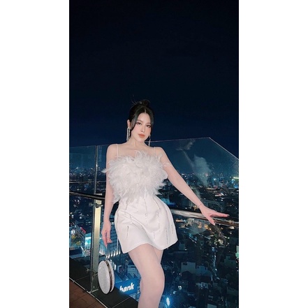 Đầm dự tiệc TRIPBLE T DRESS cúp dáng A phối lông siêu xinh - size S/M/L - MS420V