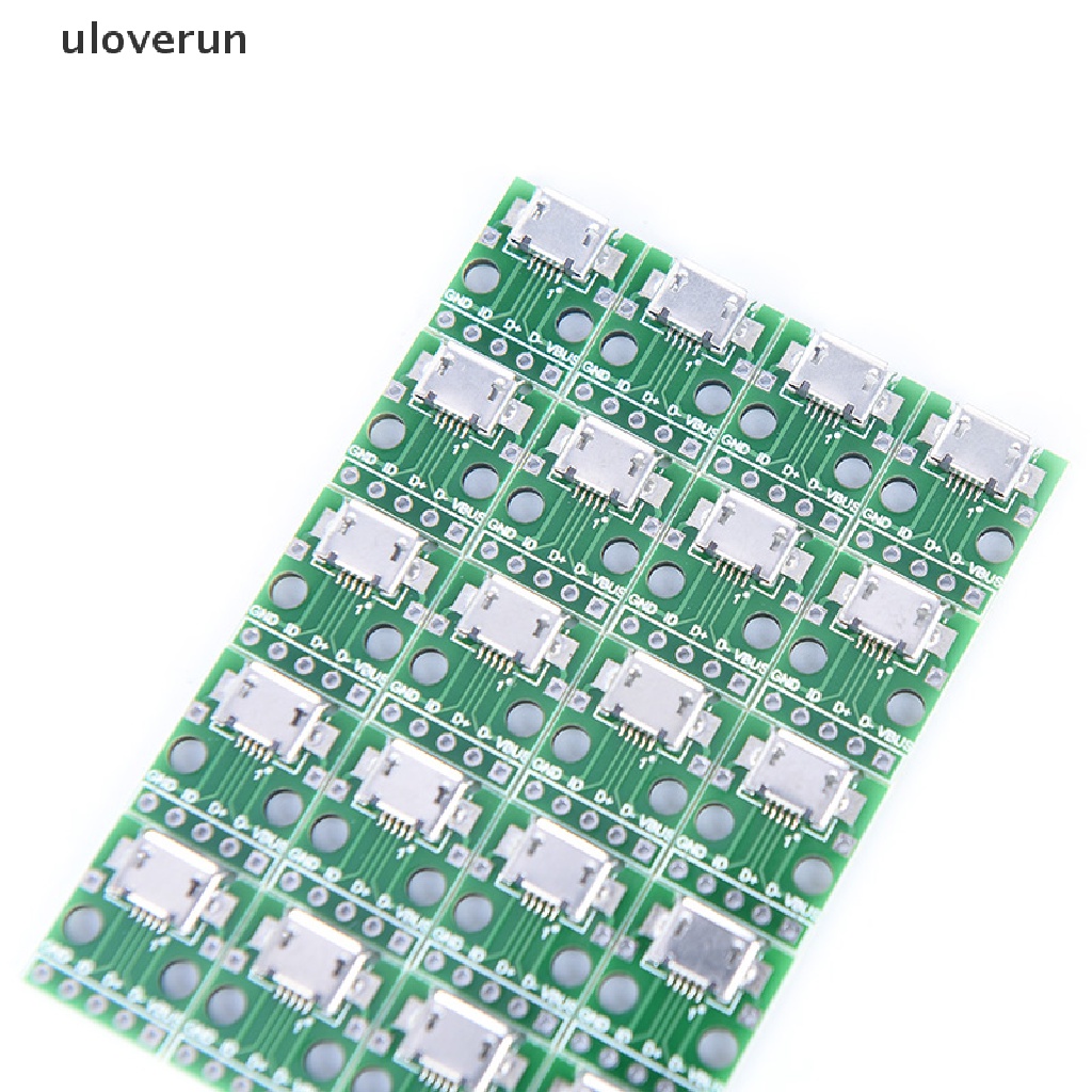 Uloverun Set 20 Bảng Mạch Chuyển Đổi micro usb Sang DIP 2.54mm 5-pin vn