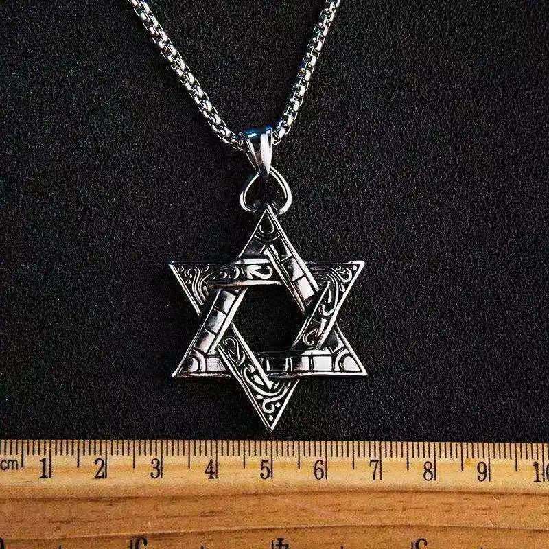 Dây Chuyền nam nữ unisex Ngôi Sao 6 Cánh Merin. Accessories màu bạc Titan đẹp phụ kiện thời trang - Vòng cổ Ngôi Sao