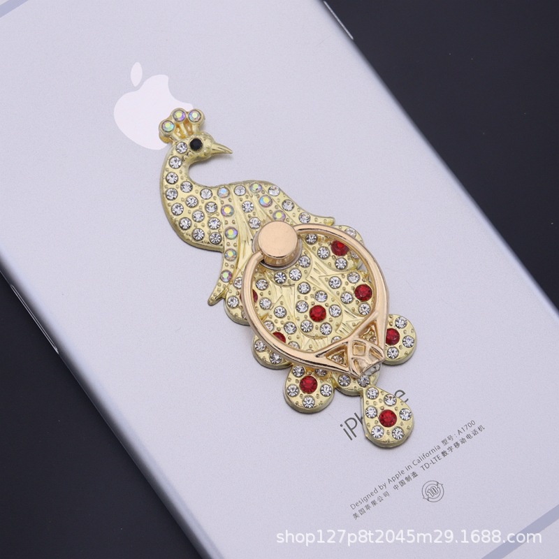 Giá Đỡ Điện Thoại Dạng Nhẫn Đeo Tay Hình Chim Công / Thiên Nga / Vương Miện / Thiên Nga Đính