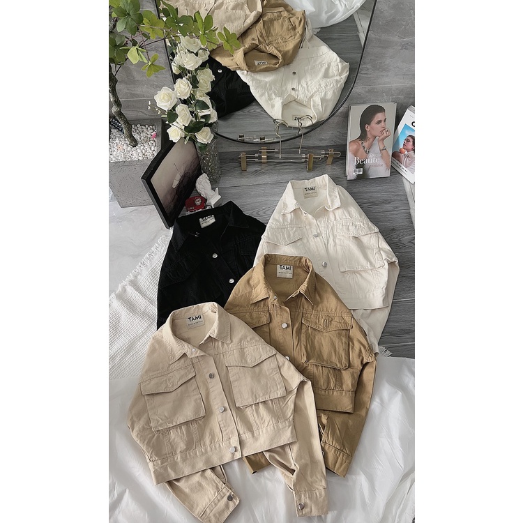 Bigsize 60kg đến 85kg Áo Khoác Kaki Nữ Lửng Ngắn Cánh Dơi Croptop TCshopjean Form To Rộng Đủ Màu