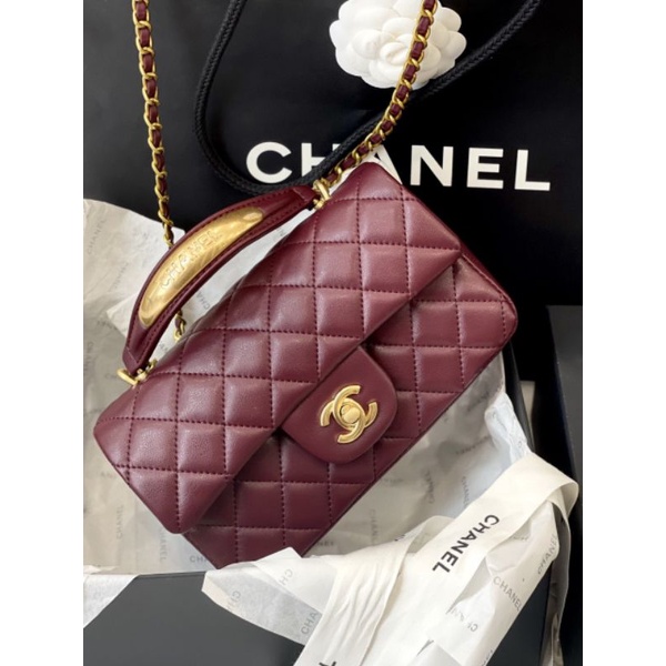 Túi xách nữ mini Tophandle sz20cm da thật hàng đẹp nét căng fullbox nam châm nguyên seal