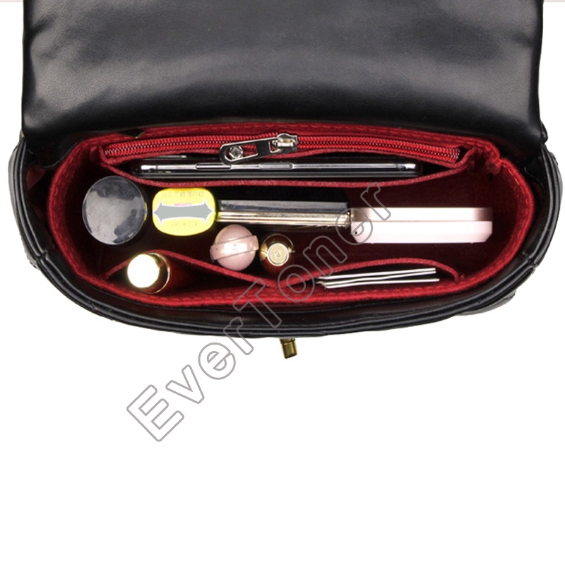 Túi lót EVERTONER đựng mỹ phẩm/ đồ trang điểm bằng vải nỉ thiết kế nhỏ gọn tiện dụng cho du lịch