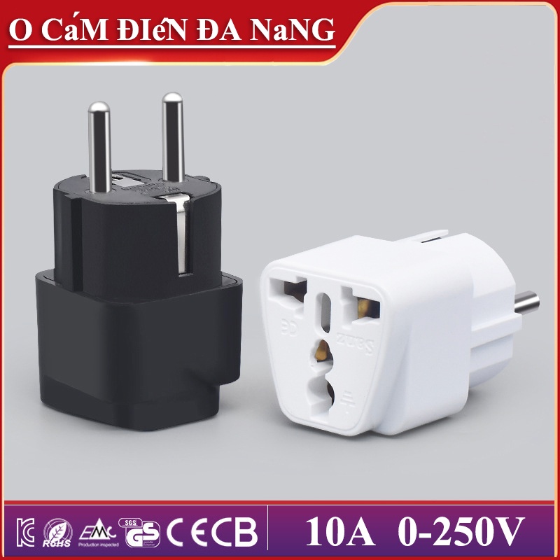 220V Ổ cắm đa năng chuyển đầu 3 chân sang 2 chân Phích cắm chuyển đổi