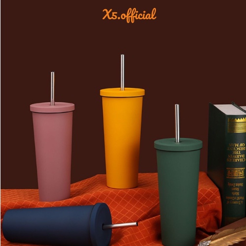 Ly Giữ Nhiệt Pastel 750ml Inox 304 , Cốc giữ nhiệt Bình nước X5 Decor tặng Sticker, Chổi rửa bình, In Tên BH 6 Tháng