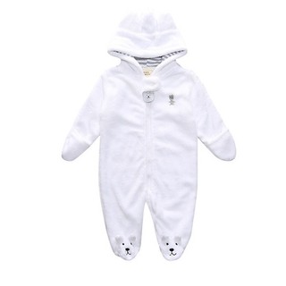 Body bông tai gấu Mino màu trắng size 0-6m