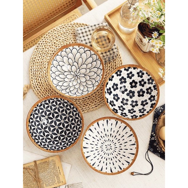 Bát tô loe sứ thổ cẩm sẵn 4 mẫu