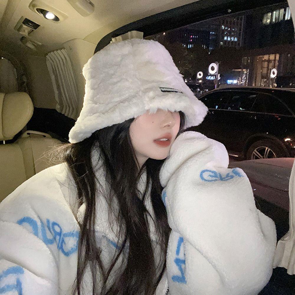 Nón Tai Bèo Chống Nắng Phối Lông In Chữ Thời Trang Mùa Đông Cho Nữ