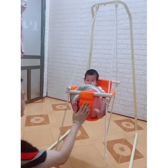Combo 2 chức năng GeGa Kids L Cải Tiến - Xích đu và nhún nhảy cho bé tập đi GEGAKIDS