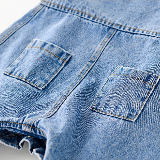 Quần Yếm Denim Thời Trang Xuân Thu Xinh Xắn Dành Cho Bé