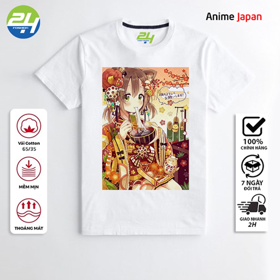 Áo Thun In Hình Anime Japan ANM08 Thời Trang 24h Màu Trắng Vải Dày Mịn thumbnail