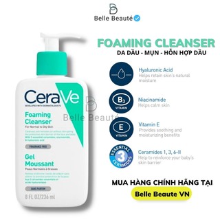 Sữa rửa mặt cerave foaming cleanser 236ml chuyên biệt cho da dầu mụn nhạy cảm