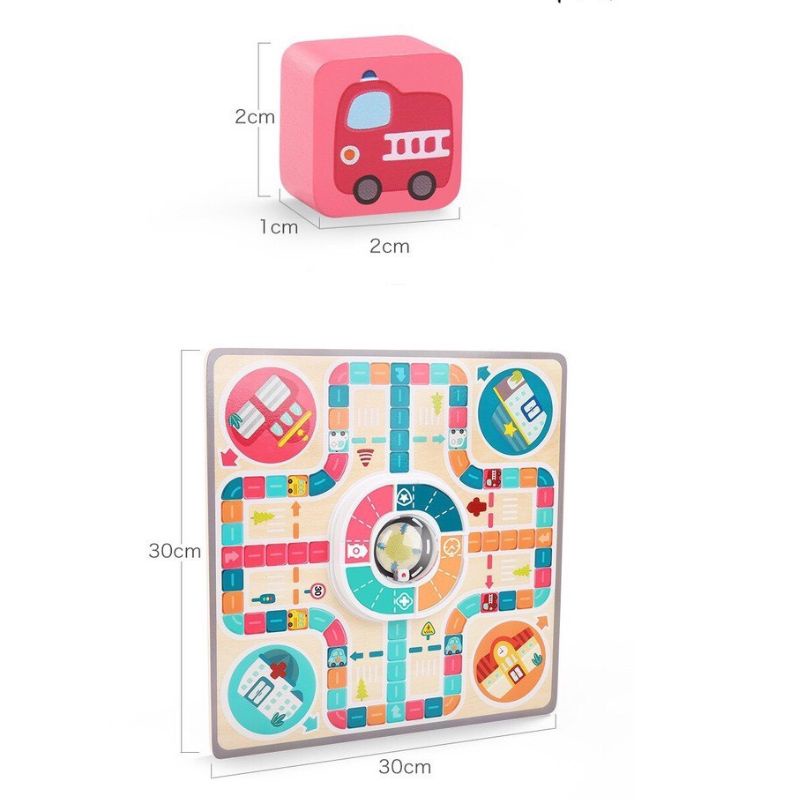 Bộ cờ cá ngựa 2in1 phiên bản ô tô cho bé BBTOYS 113