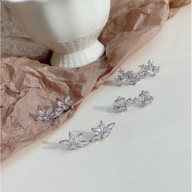 Bông tai mạ bạc đính đá zircon cao cấp