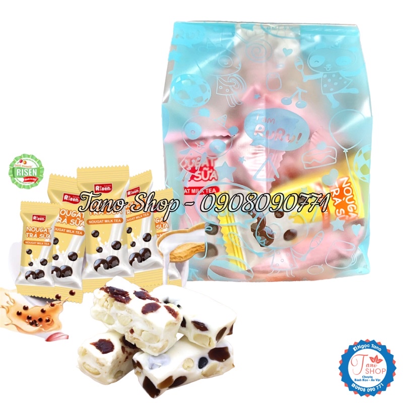 Kẹo Nougat trà sữa Risen Mỹ - Kẹo hạnh phúc, ăn vặt ngon rẻ TaNo