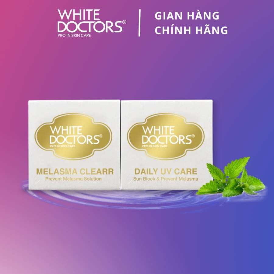 Bộ đôi hỗ trợ giảm nám da thể nhẹ White Doctors - Daily UV Care & Melasma Clearr