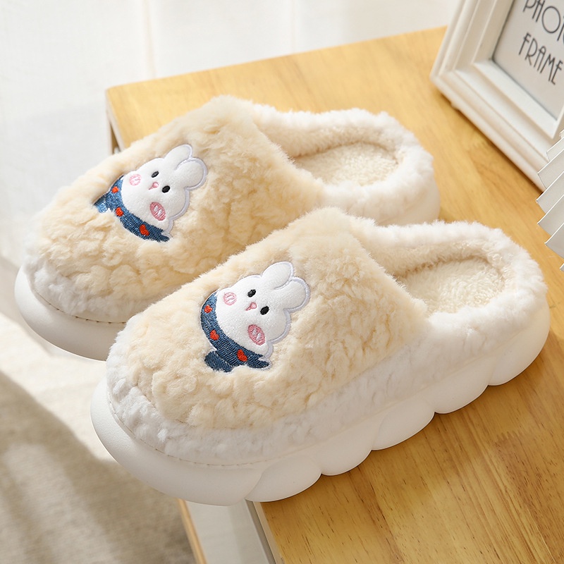 Dép Bông Đi Trong Nhà Ấm Áp Hình Thỏ Hoạt Hình Dễ Thương