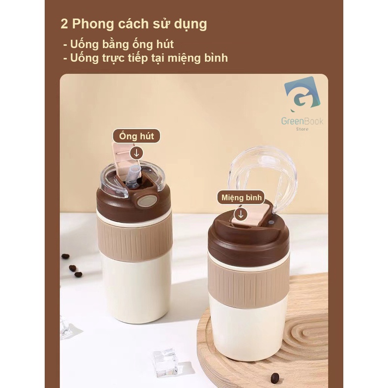 Ly Giữ Nhiệt Có Ống Hút Inox316 | Bình Giữ Nhiệt Dung Tích 350/450ml Giữ Nhiệt 12 Giờ