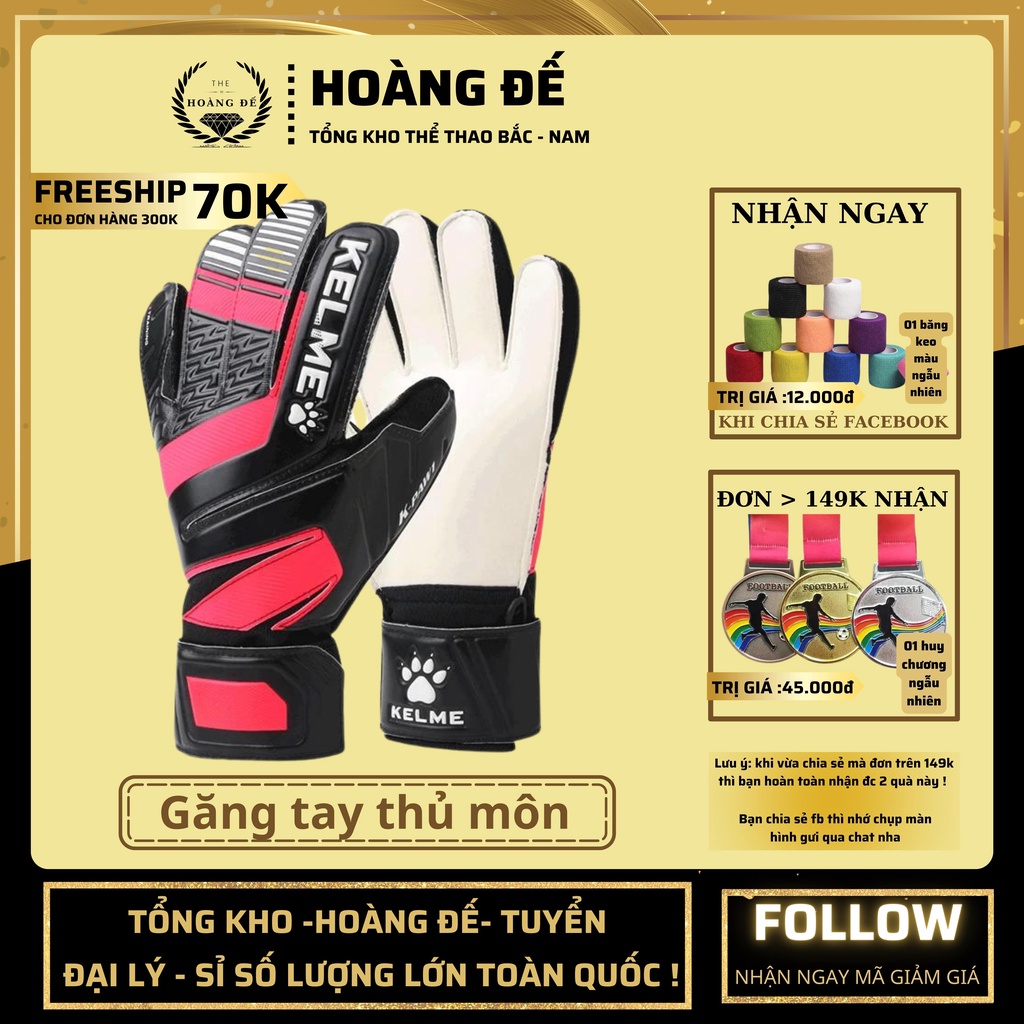 Găng tay thủ môn đá bắt bóng không xương giá rẻ siêu dính giá rẻ ,bao găng tay thủ môn không xương - Hoàng Đế 22