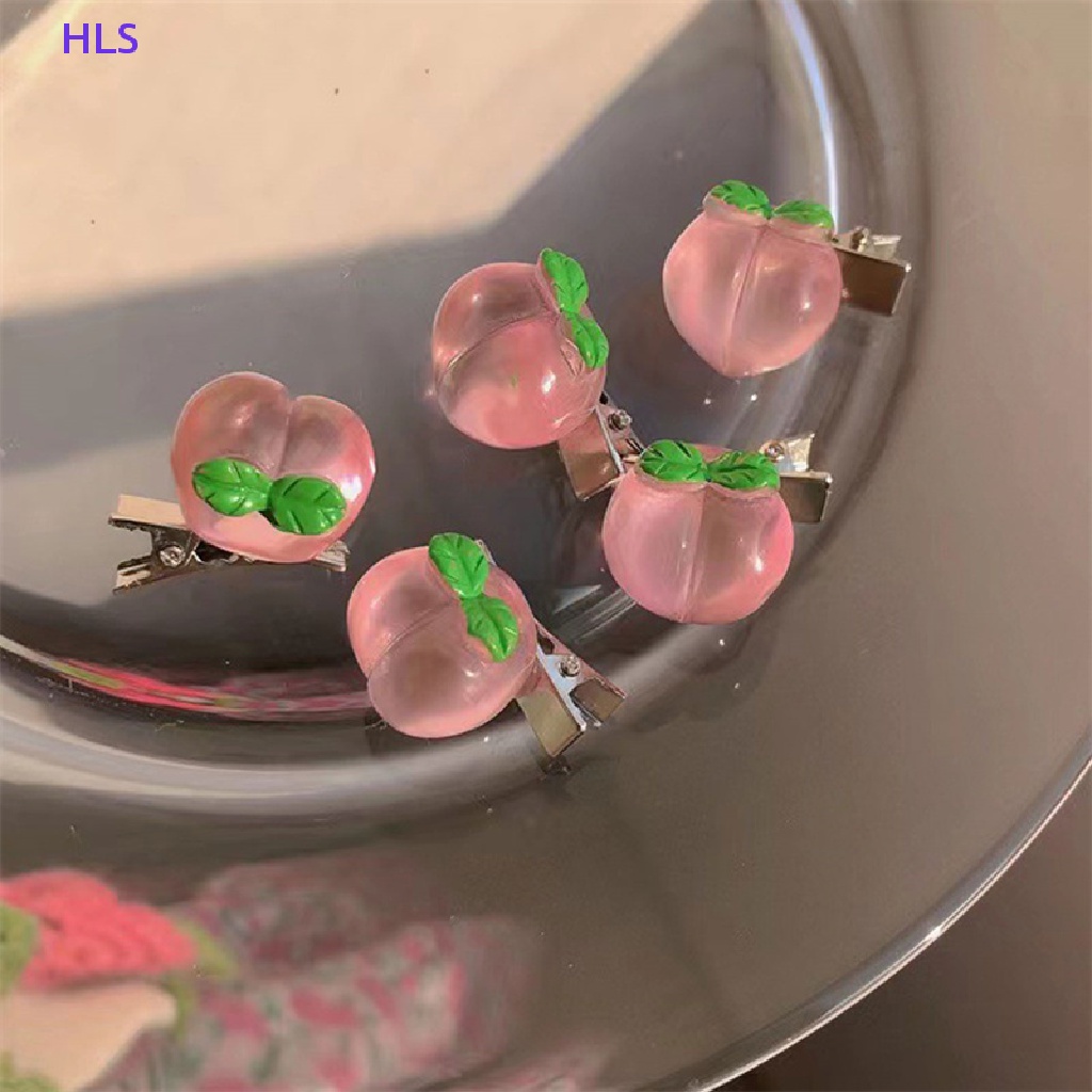 Kẹp Tóc Hình Hoa Hồng / Quả Đào Ngọt Ngào Dễ Thương Cho Bé Gái