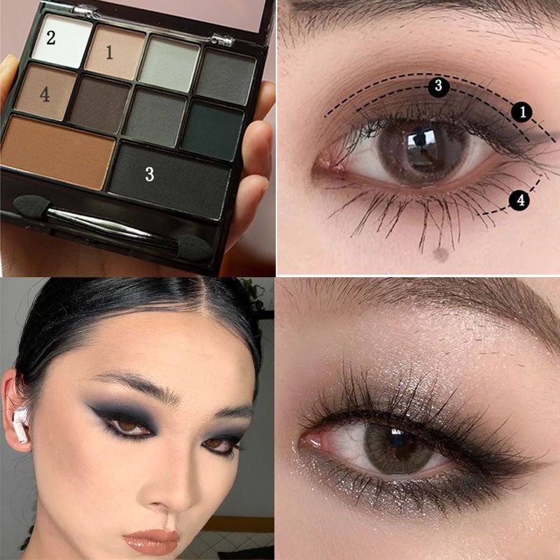 Bảng Phấn Mắt Tông Đất Đen / Xám Đậm Phong Cách Âu Mỹ