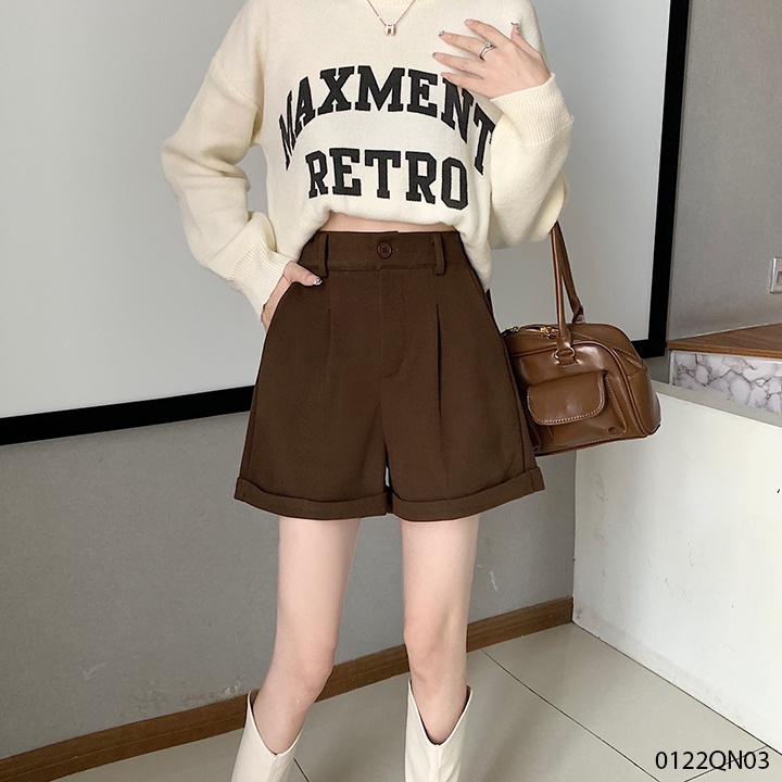Quần short nữ săn lai kem, đen, nâu ngắn đẹp mẫu mới, năng động cá tính