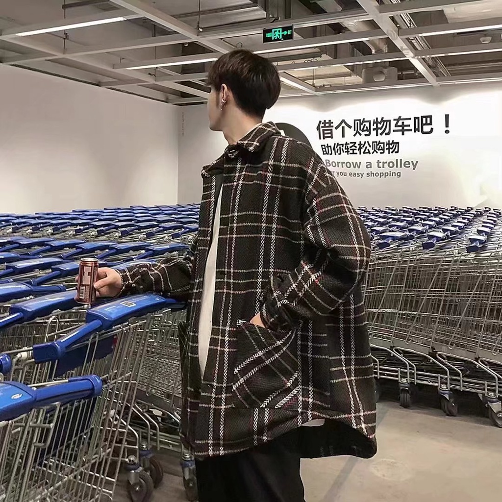 Áo Khoác Dệt Kim Tay Dài Dáng Rộng Họa Tiết Kẻ Sọc Thời Trang Mùa Đông Cho Nam