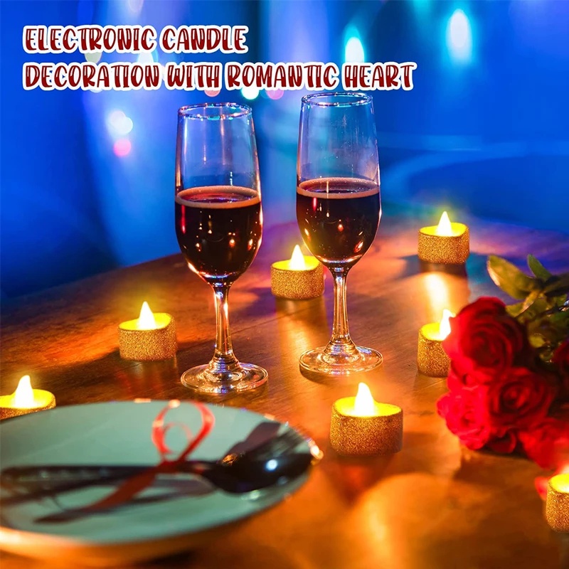 Đèn LED Hình Nến Điện Tử Không Lửa Chạy Bằng Pin Hình Trái Tim Dùng Trang Trí Tiệc Cưới / Sinh Nhật Lãng Mạn