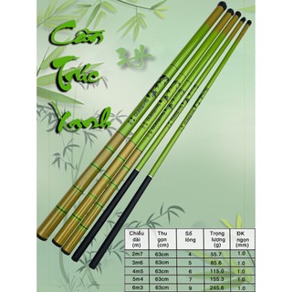Cần câu tay trúc xanh shimano chuyên gẩy rô diếc, trúc xanh lóng đen bản 2023 thông số mới trên ảnh-cần thiếu mét