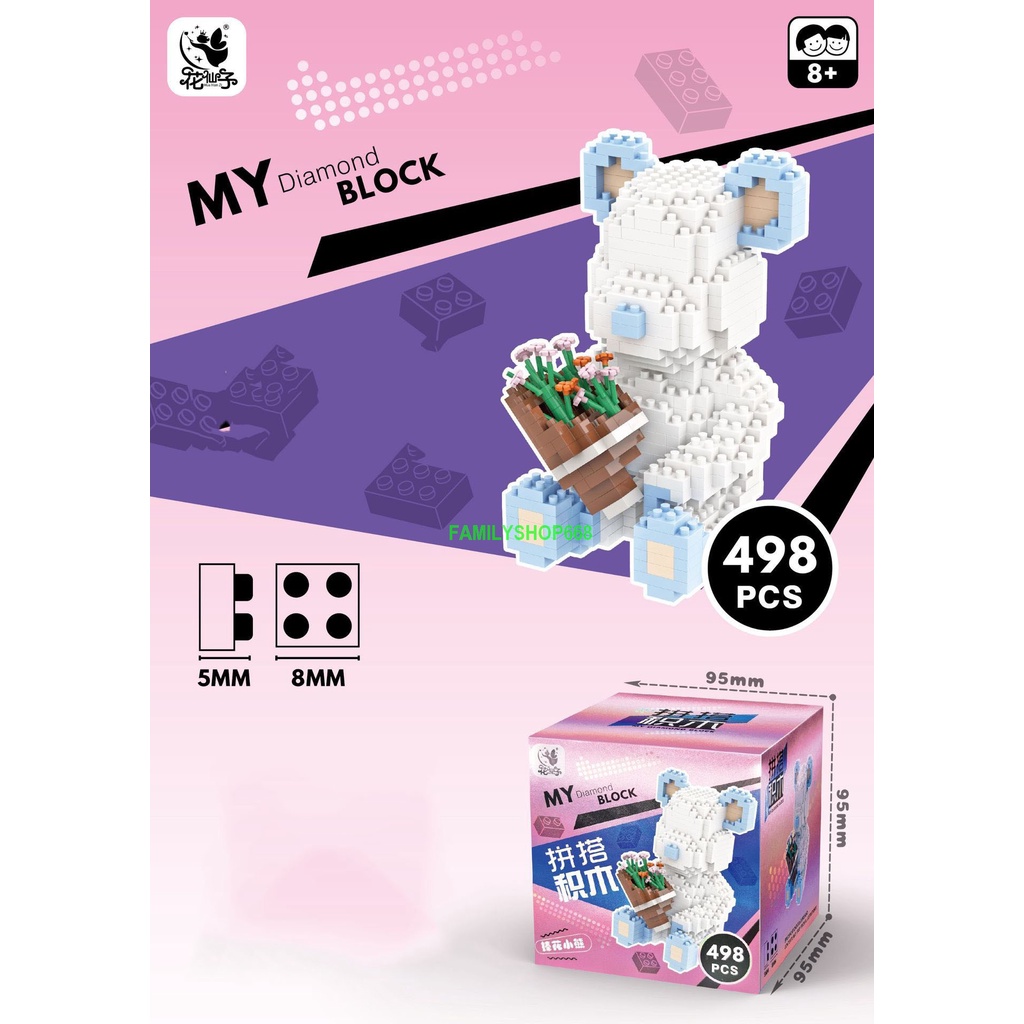 Le.go gấu Bearbrick xếp hình Đồ chơi lắp ráp nano nanoblocks mô hình mini Hàng Đẹp bear bricK