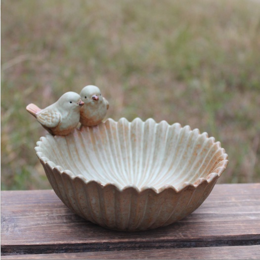 Chậu cây đôi chim đậu hồ nước CHAUX1 trồng hoa sen đá cây cảnh cute trang trí decor để bàn ống bút cắm đồ 18cm