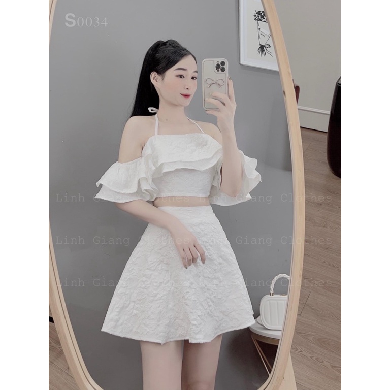 SÉT VÁY GẤM MOCKING SAU CÓ LÓT QUẦN KIỂU DÁNG TIỂU THƯ ĐÀI CÁT VÔ CÙNG XINH XẮN UP shop valentina