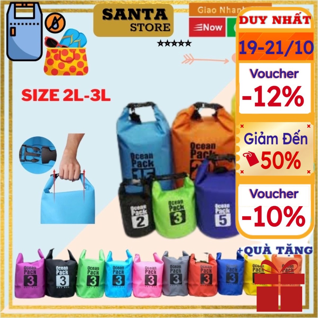 (Xả kho) Túi khô chống nước đủ size đựng đồ đi bơi, đi biển, chất liệu nhự PVC day dặn cao cấp