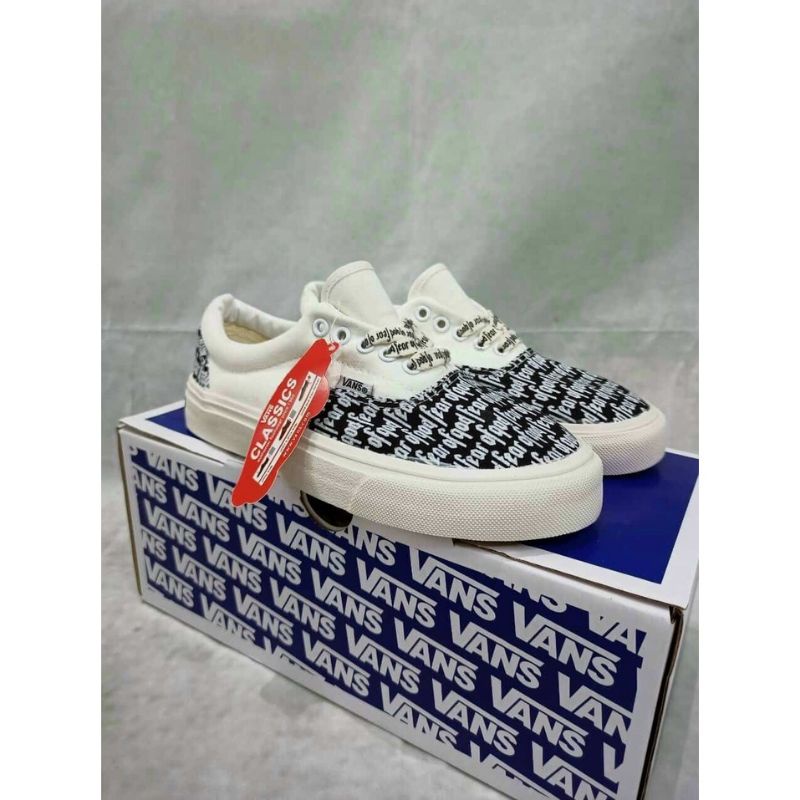 Giày thể thao VANS in chữ có dây buộc hot nhất năm full box bill