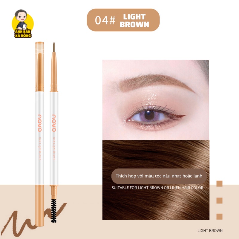 Bút Chì Kẻ Mày Hai Đầu NOVO  Long-lasting Makeup Fine-core Eyebrow Pencil 5447