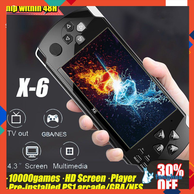 Máy Chơi game Cầm Tay 4.3 Inch X6 Tích Hợp 1500 + Cho Máy Chơi game Cổ Điển PK X7 X12 Và Phụ Kiện