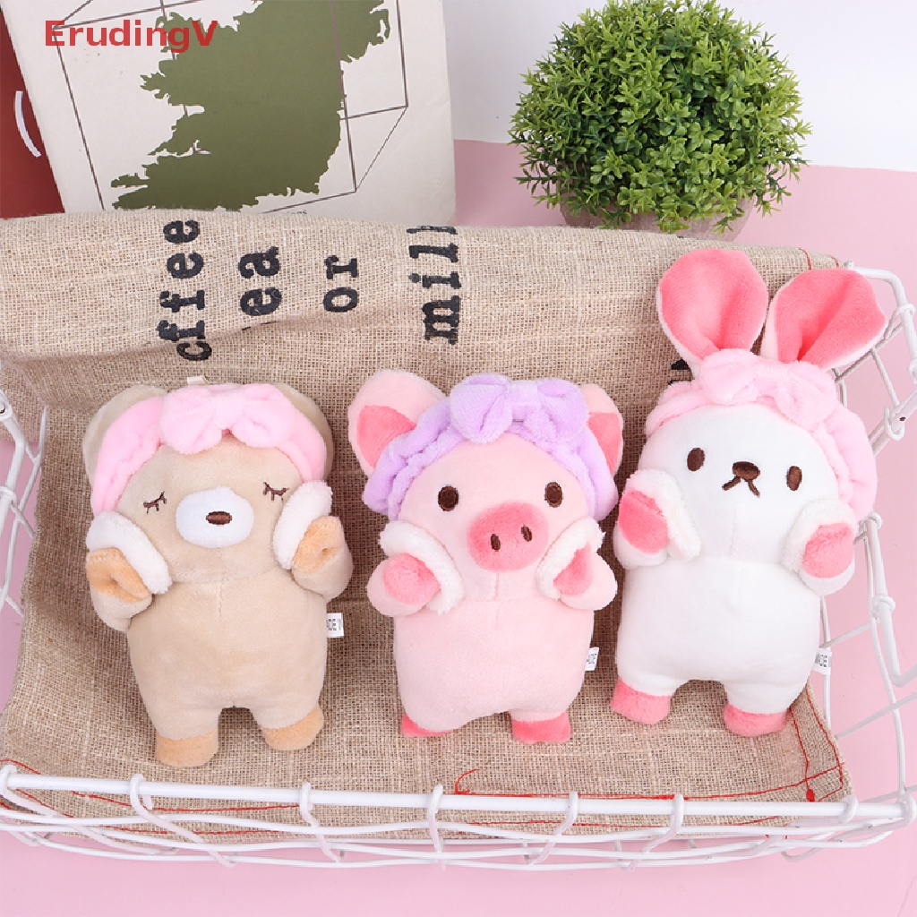 [ErudingV] Móc Khóa Búp Bê Thỏ / Heo / Gấu Nhồi Bông Mềm Mại Làm Quà Tặng Cho Bé