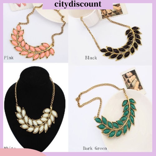 Vòng cổ Mặt Hình Nhánh Lá Bằng Nhựa Resin Làm Quà Tặng Cho Nữ