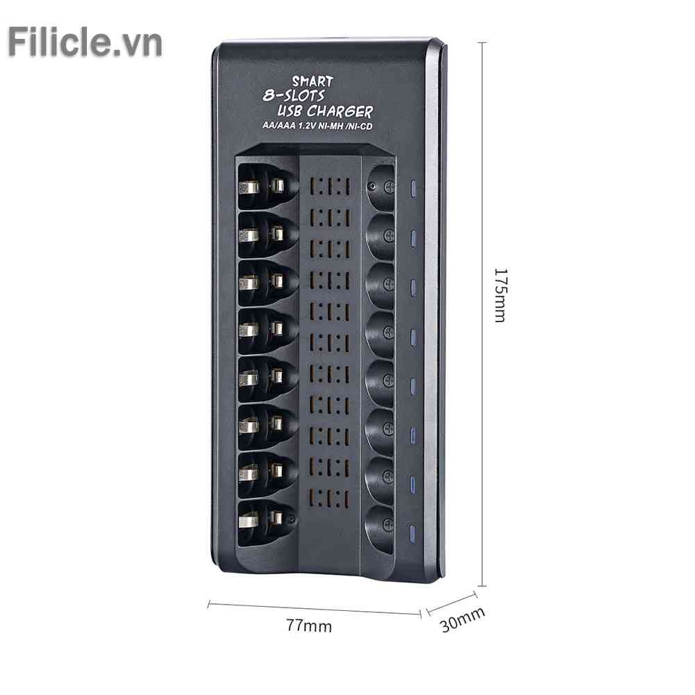 Bộ Sạc Pin AA / AAA Ni-MH / Ni-Cd 8 Khe Cắm USB 1.2V