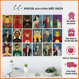 Hình dán tường, poster dán tường decor - CoCoDeco có keo sẵn - chủ đề siêu nhân, Marvel – kích thước 15cm*18cm
