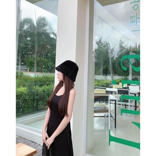 ĐẦM THUN ĐEN DÁNG DÀI XOÈ HƠ LƯNG ĐAN DÂY
