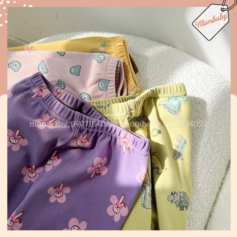 Bộ Dài Tay Hoạ Tiết Thun Cotton Co Dãn Cho Bé 8-28kg Thích Hợp Mặc Thu Đông