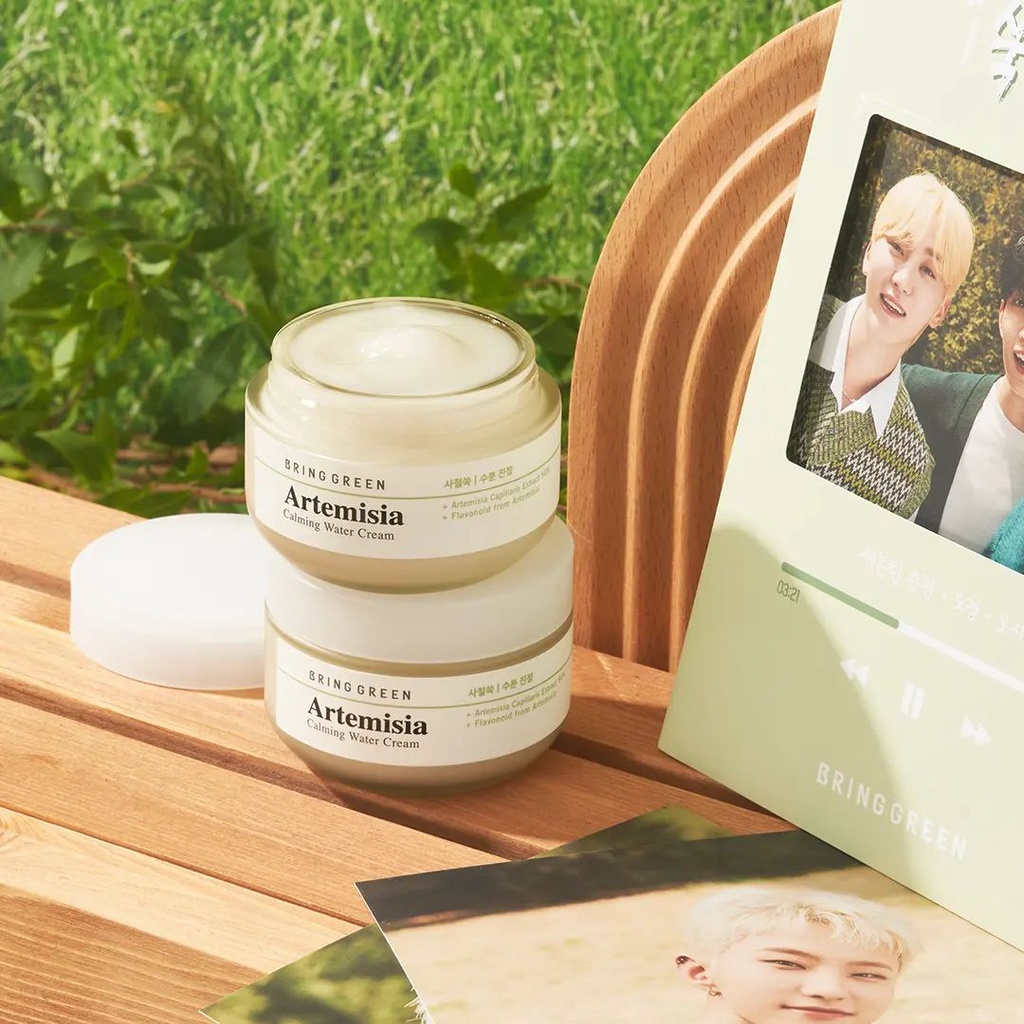 Kem dưỡng ẩm Ngải Cứu làm dịu da Bring Green Artemisia Calming Water - Repair Cream 75ml