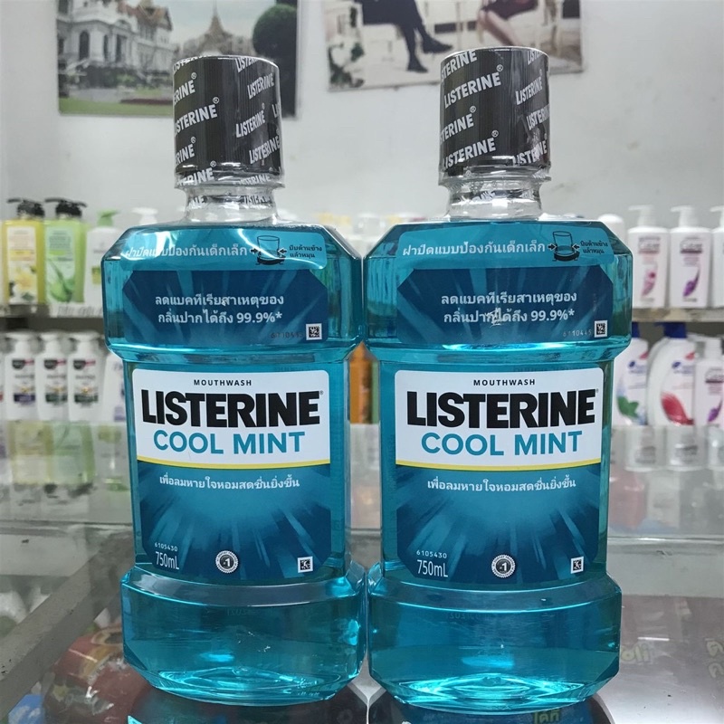 Nước súc miệng listerine Cool Mint, trà xanh, gừng, chanh, bạc hà