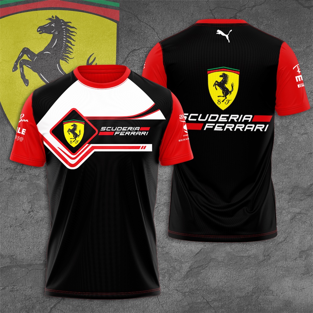 Áo Thun Tay Ngắn In Hình Xe Đua Ferrari F1 Thời Trang Mùa Hè 2022 Cho Bé Trai