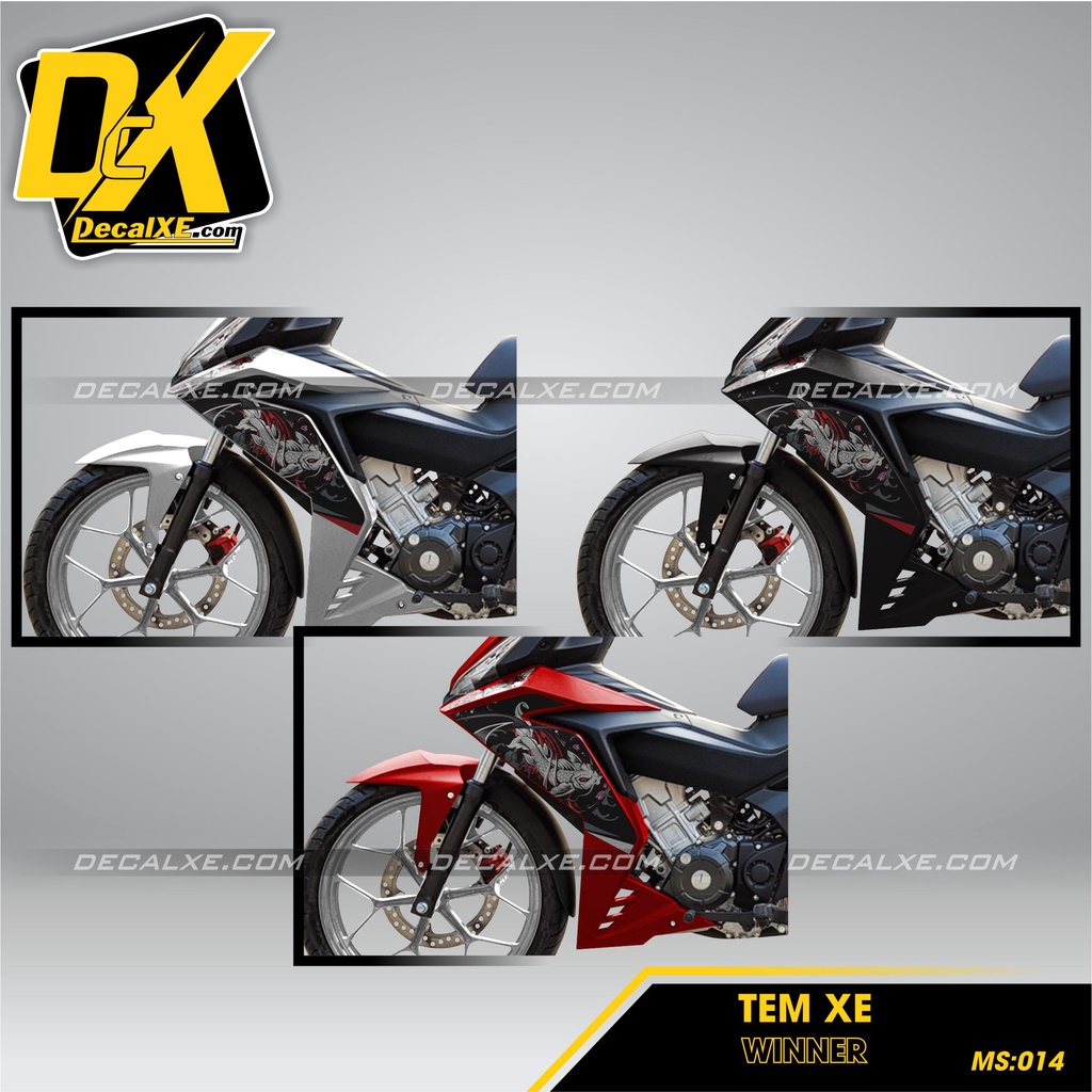 Tem rời dán xe WINNER V1 | Chất Liệu Decal Cao Cấp Chống Nước, Bền Màu, Cắt Khuôn Sẵn Dễ Dán | WINNERV1-TK0014